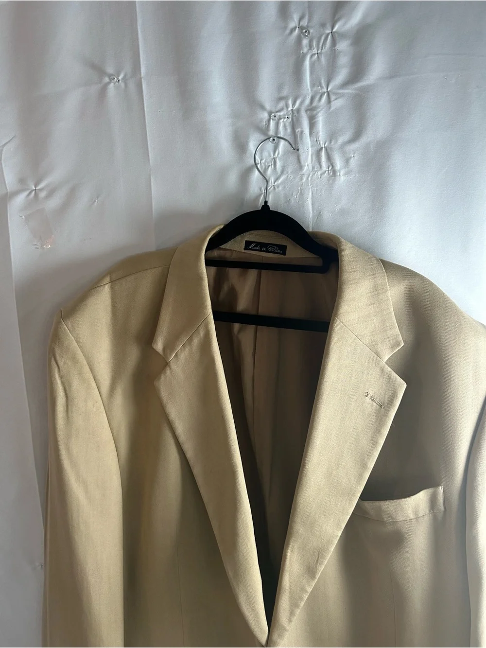 Men's Beige Blazer - Classic Single-Breasted Suit Jacket with color f(fade)